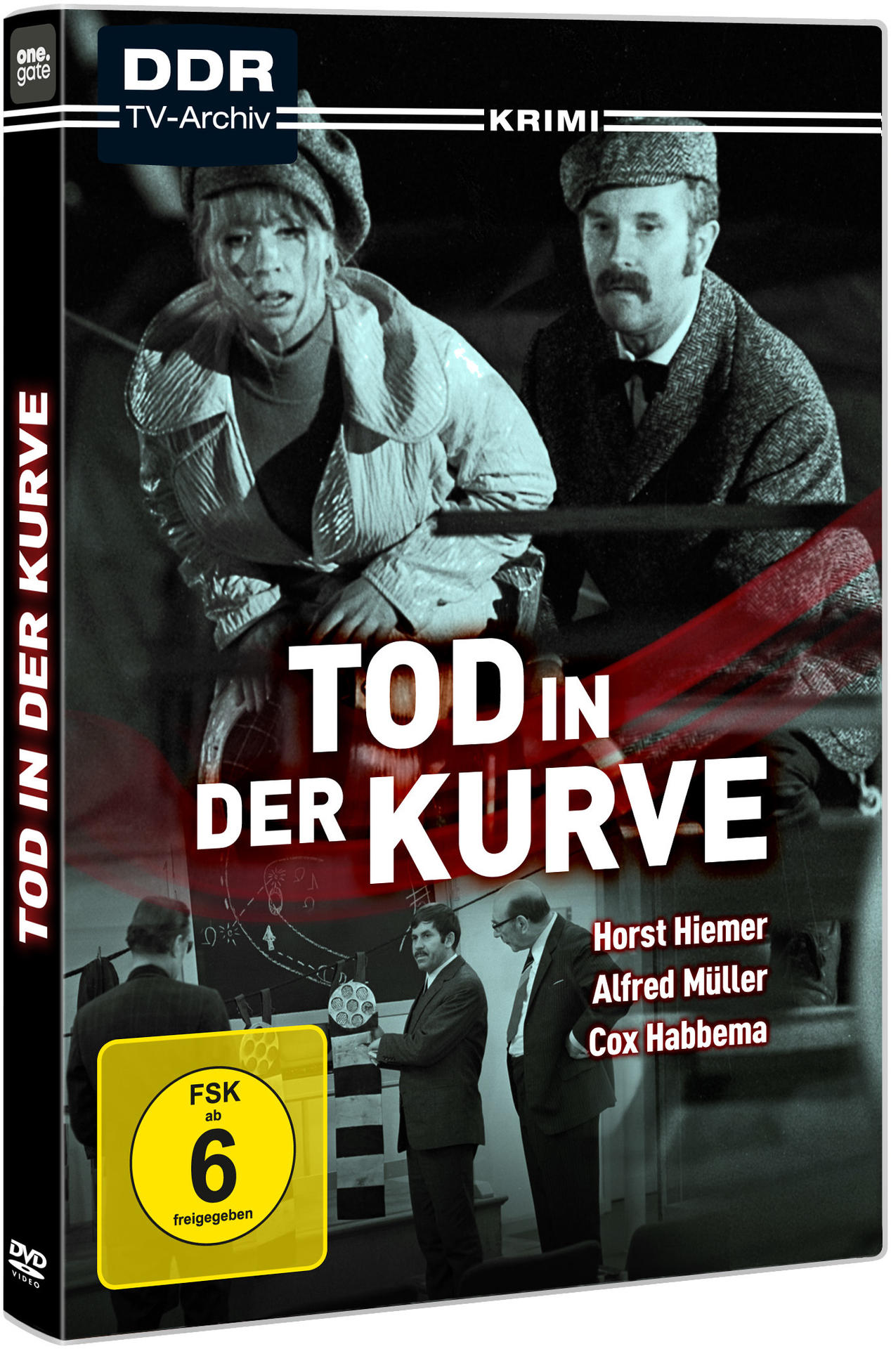 DVD-Cover, Schwarzweißfoto von Personen. Text: Tod in der Kurve.