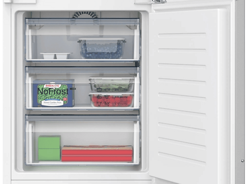 Frigorífico combi integrable Balay 3KID834F, 193.5 x 55.8 x 54.8 cm, No Frost, clase D, 184 kWh/año, 34dB, 290 litros, ExtraFresh, reversible, luz...