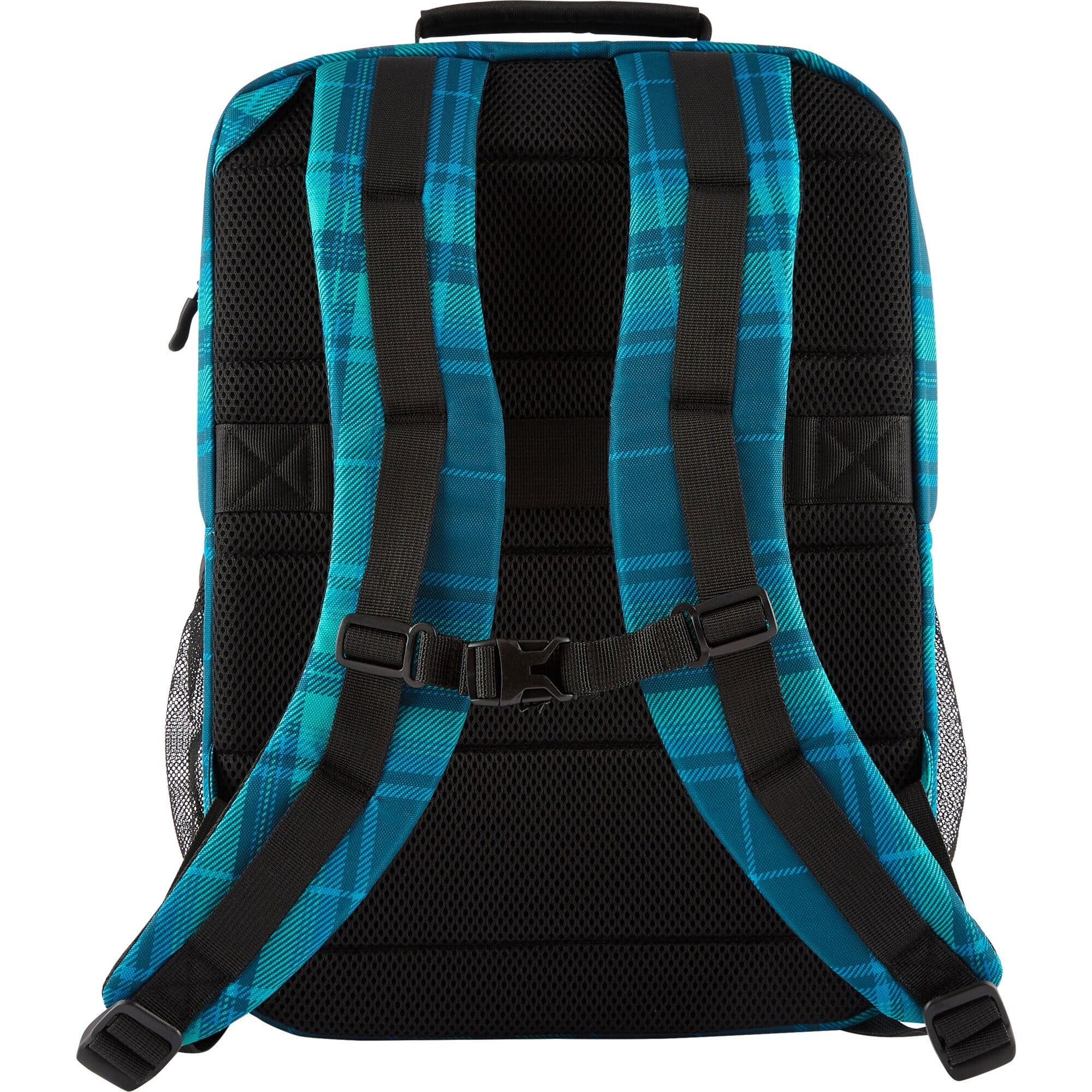 Mochila - HP Campus XL con patrón de cuadros de tartán, 20 L, Portátiles hasta 16", Tablet, Acolchado, Materiales impermeables, Negro