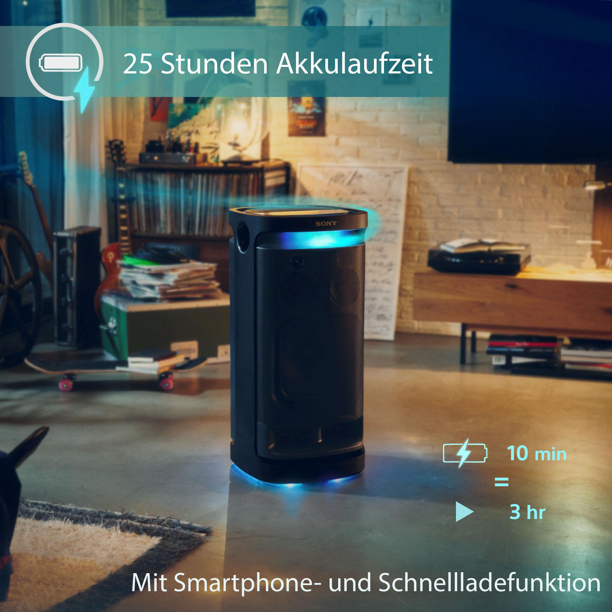 SONY SRS-XV 900 Bluetooth Partybox, Schwarz