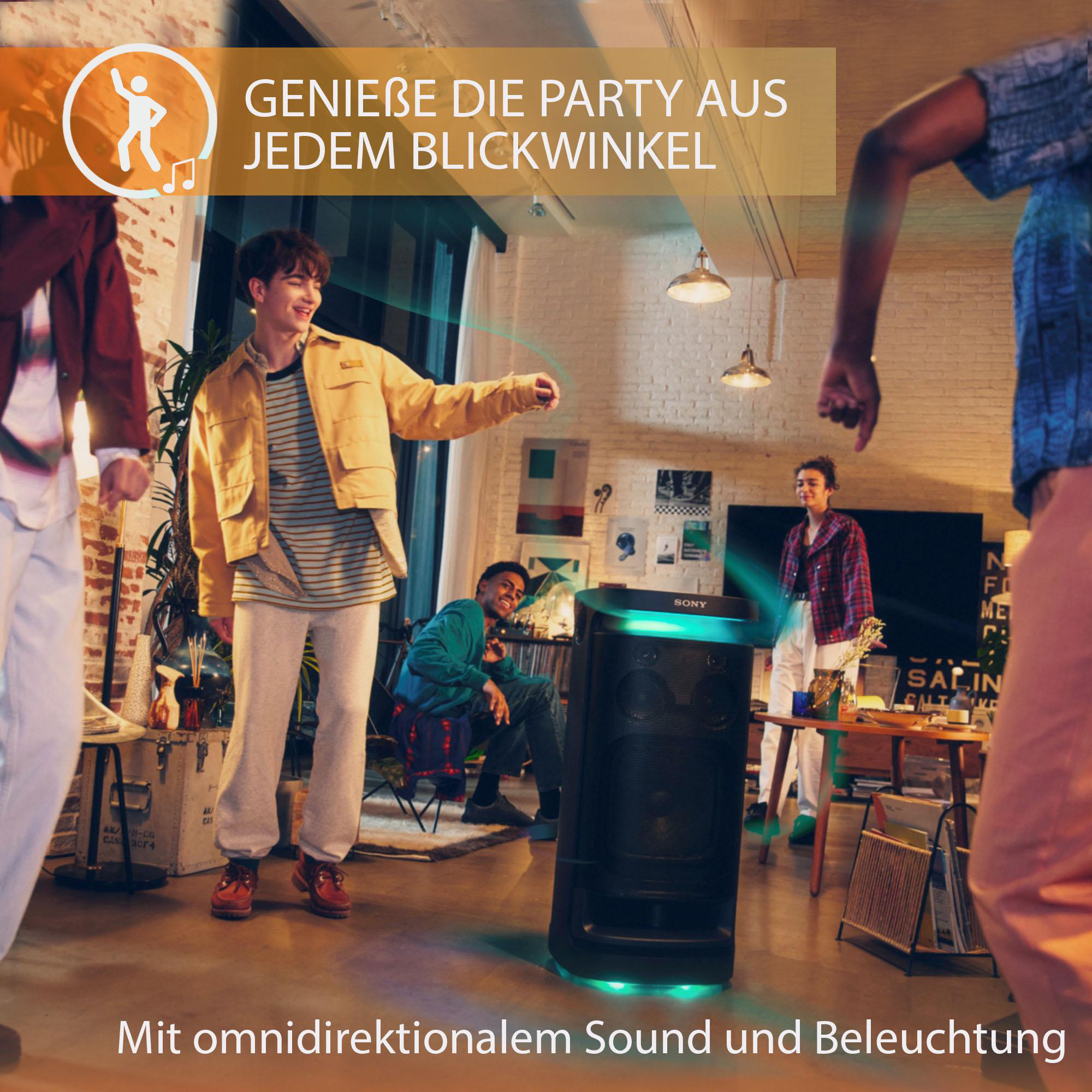 SONY SRS-XV 900 Bluetooth Partybox, Schwarz