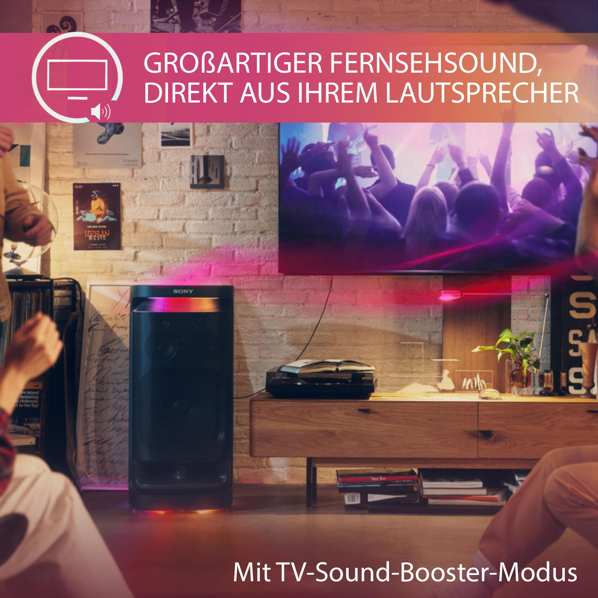 SONY SRS-XV 900 Bluetooth Partybox, Schwarz