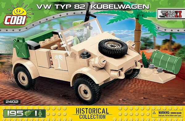 Klocki COBI Historical Collection: World War II - VW typ 82 Kübelwagen 2402