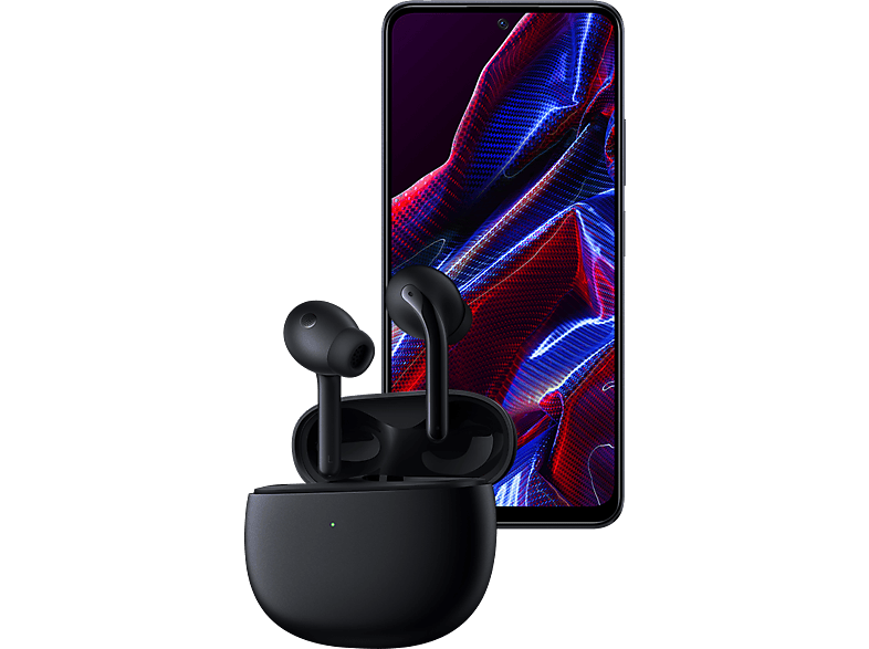 POCO X5 5G 6/128 GB Fekete Kártyafüggetlen Okostelefon + Xiaomi Buds 3