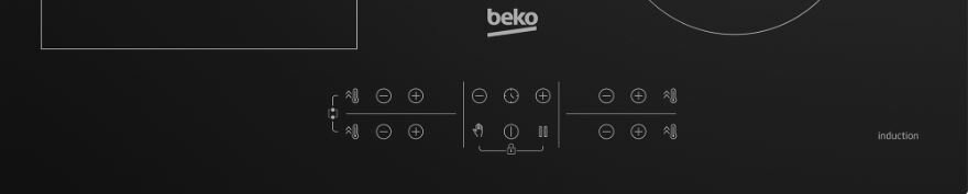 Czarna płyta indukcyjna ze sterowaniem dotykowym.
