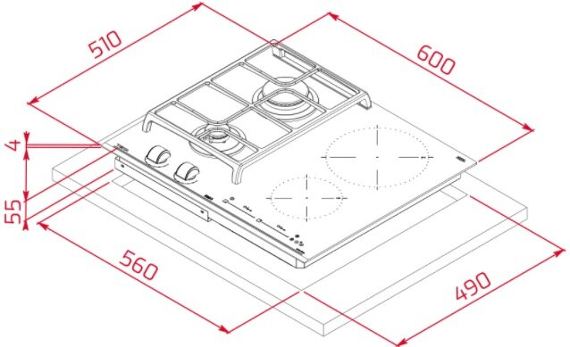 Płyta indukcyjno-gazowa TEKA JZC 64322 ABC BK (E4)