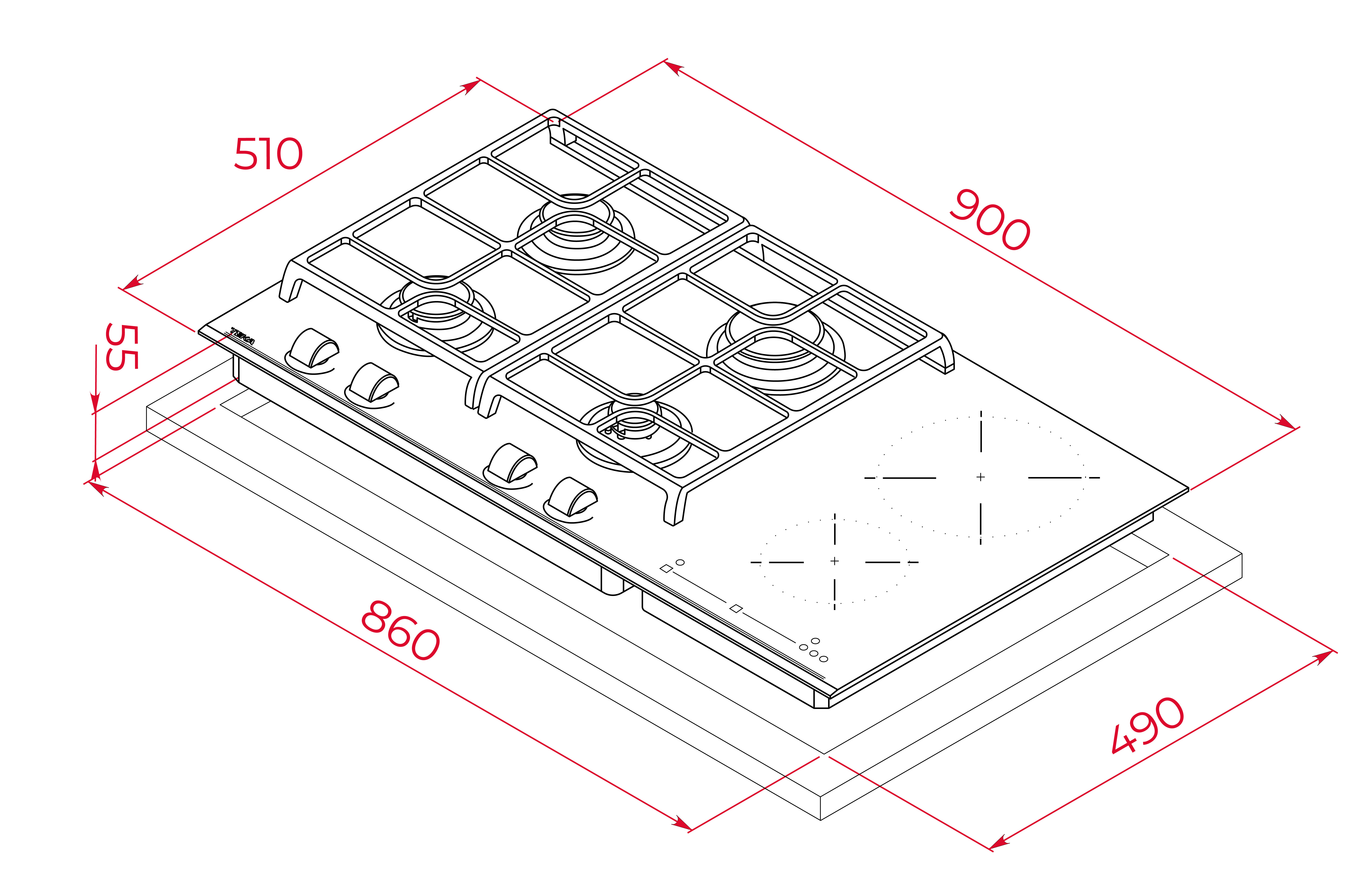 Płyta indukcyjno-gazowa TEKA JZC 96342 BBC BK