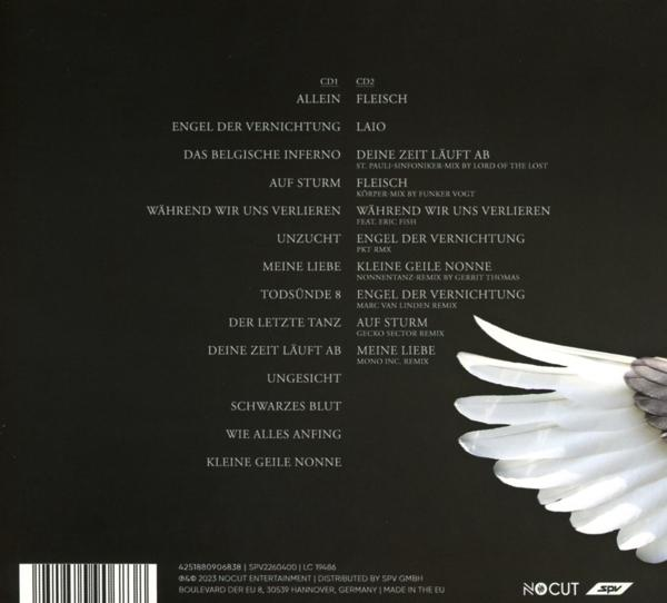 CD-Rückseite mit Songtiteln auf Deutsch. Enthält die Songtitel und Credits. Weißer Hintergrund.