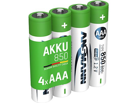 ANSMANN 4 batterie Ni-MH Mignon AAA 800 mAh - Batteria ricaricabile
