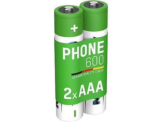 ANSMANN 2 batterie AAA Ni-MH DECT mignon da 550 mAh - Batteria per telefono DECT