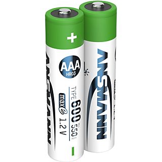 ANSMANN 2 batterie AAA Ni-MH mignon da 550 mAh - Batteria solare