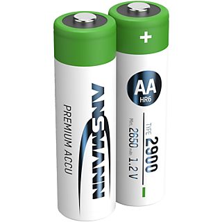 ANSMANN 2 batterie Ni-MH Mignon AA 2900 mAh - Batteria ricaricabile