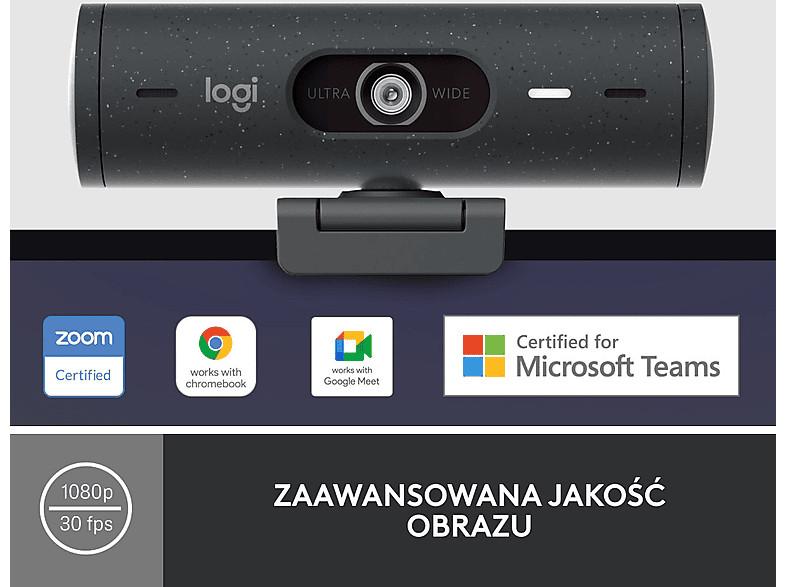 Kamera LOGITECH Brio 500 USB-C - 1080p Grafitowy – zdjęcie 2