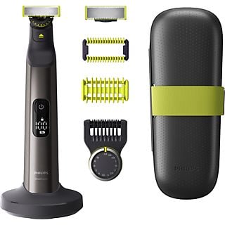 Barbero - Philips One Blade Pro QP6651/61, maquinilla de afeitar cara y cuerpo, cuchilla 360, uso en seco y mojado, 14 longitudes, 120 min, estuche