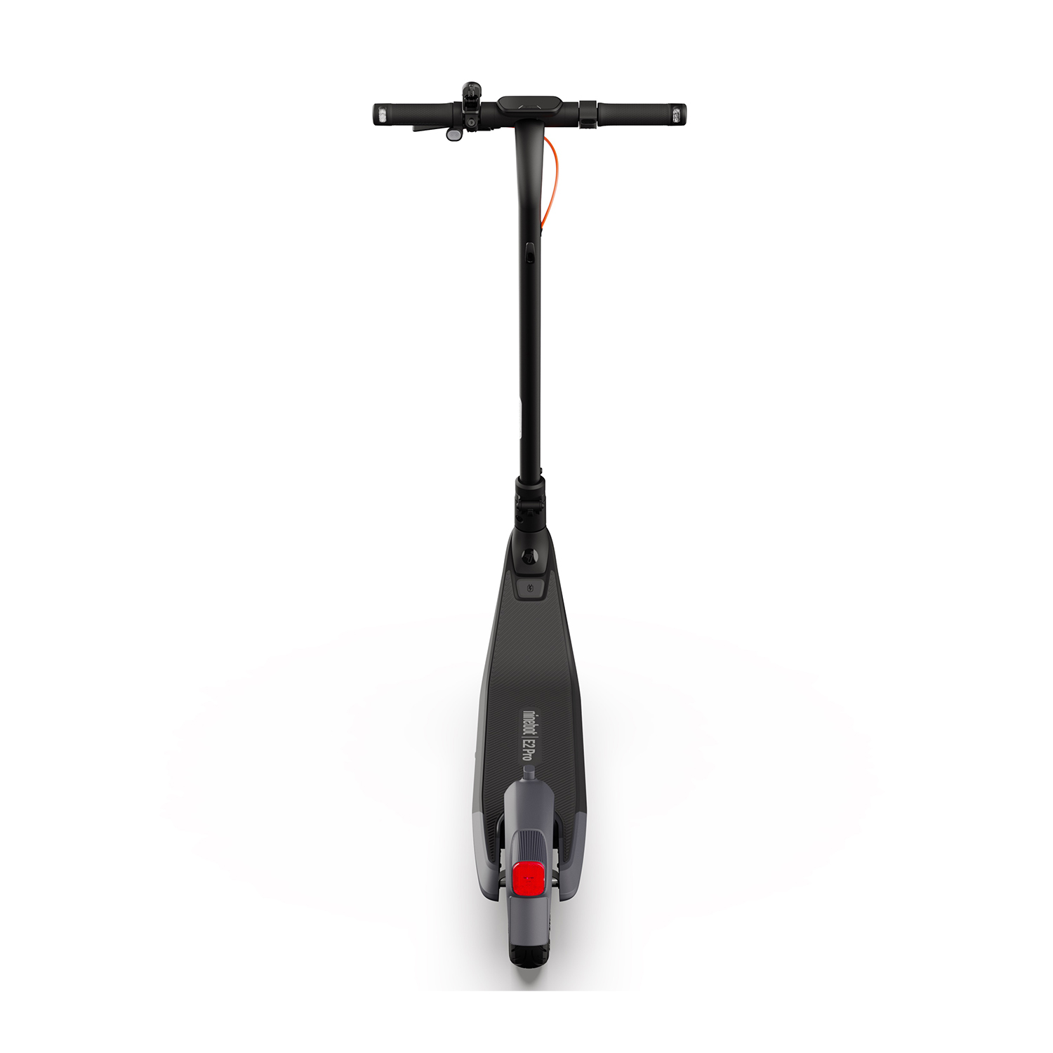 Monopattino elettrico Ninebot nero, con luce rossa e manubrio nero.
