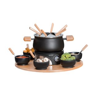 NOUVEL 403682 Mia - Set per fondue bourguignonne (Legno/Nero)