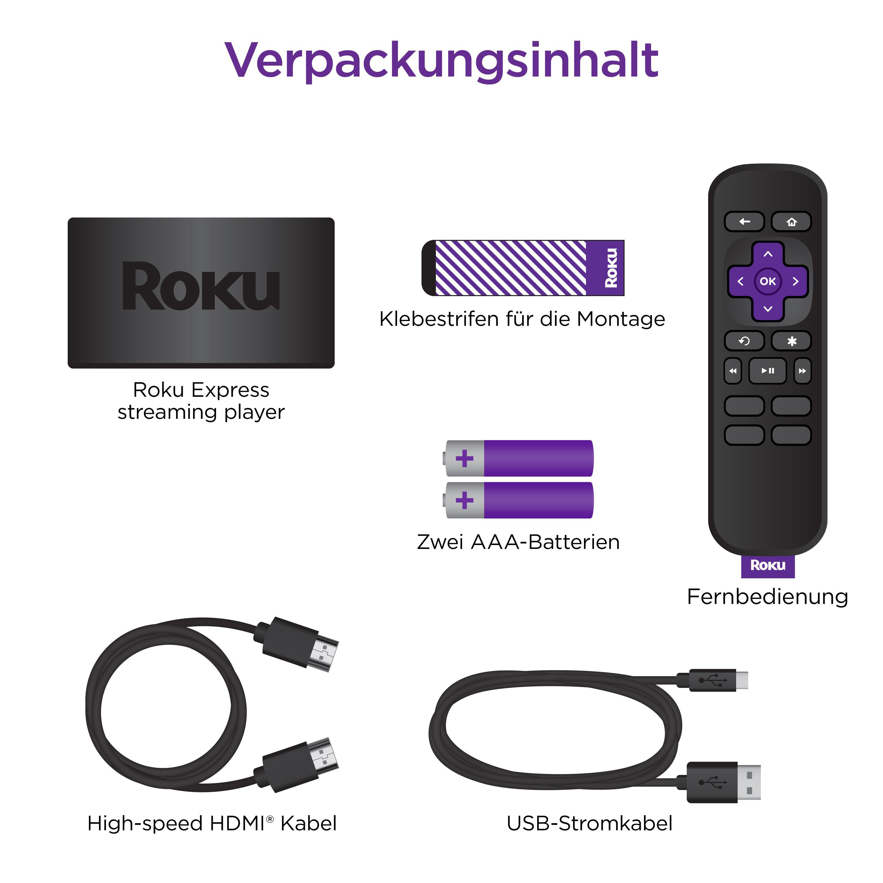 ROKU Express HD Streaming Player 4 GB, Schwarz