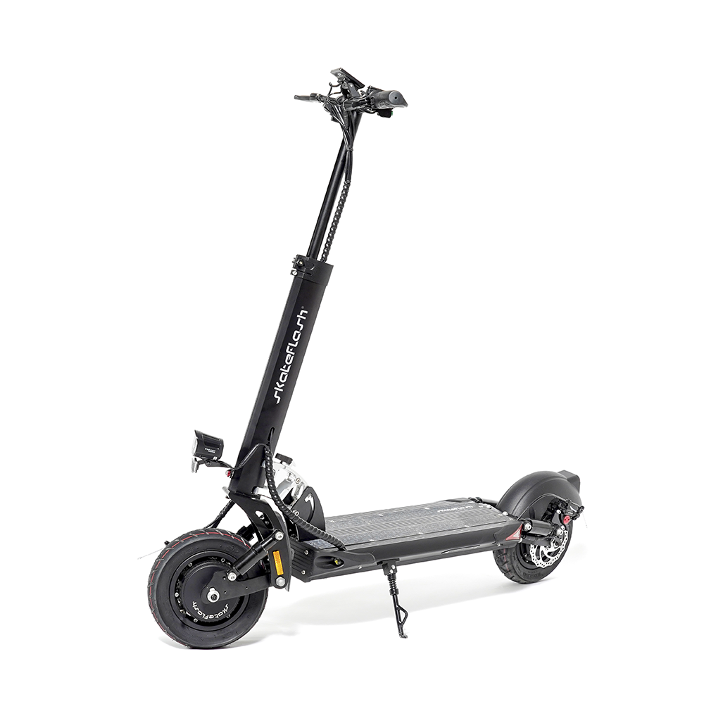 Patinete eléctrico - Skate Flash Sk Urban Dual Pro, 2x 500 W de potencia nominal, 2x900W mácima potencia, 120 kg, 20800 mAh, 25 km/h, Negro