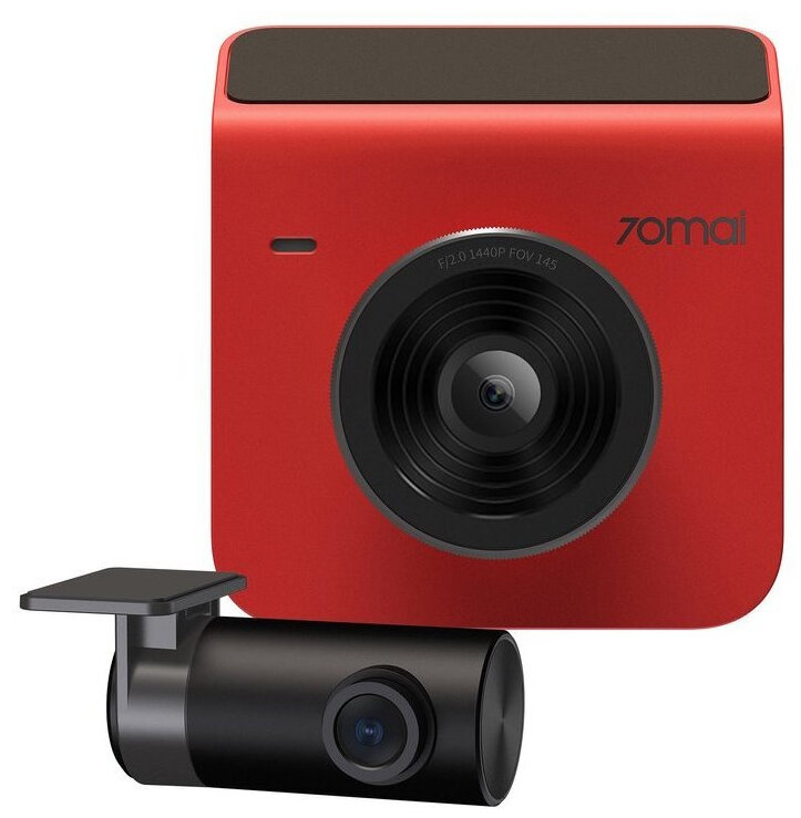 Wideorejestrator 70MAI A400 Dash Cam + tylna kamera RC09 Czerwony