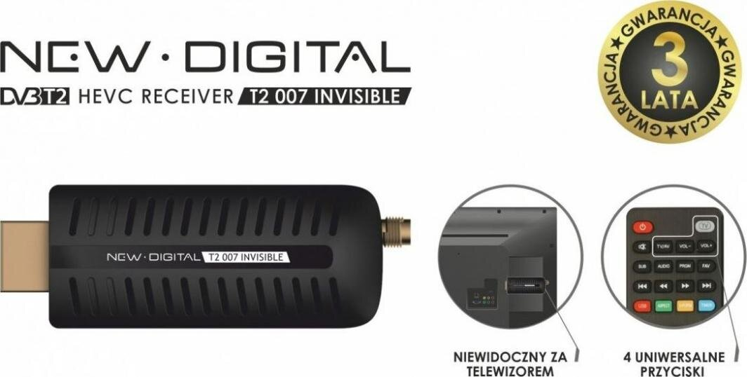 Tuner TV NEW DIGITAL DVB-T2 007 Invisible