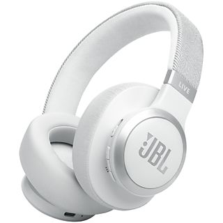 Auriculares inalámbricos - JBL Live 770, Cancelación ruido adaptativa, Autonomía 65h, Bluetooth, Blanco