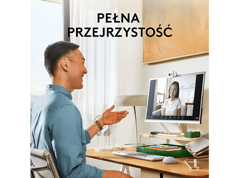 Kamera internetowa LOGITECH Brio 100 Biały 960-001617 – zdjęcie 2