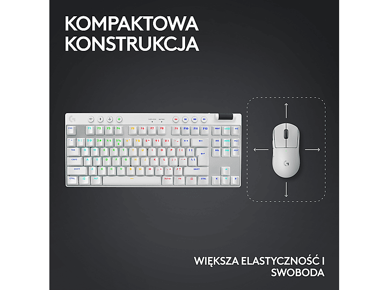 Klawiatura Logitech G Pro X TKL Lightspeed Tactile Biały – zdjęcie 2