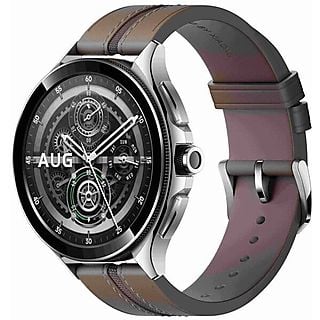 Smartwatch XIAOMI Watch 2 Pro 46mm Bluetooth Srebrny z paskiem skórzanym w kolorze brązowym