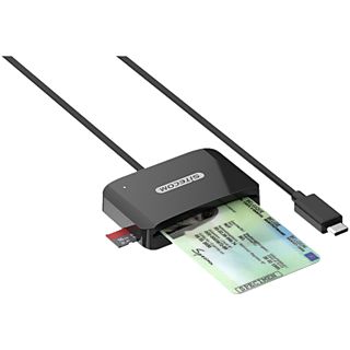 SITECOM USB-A eID-kaartlezer / micro SD Zilver / Zwart (MD-1001)