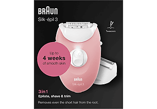 BRAUN Silk-Épil 3 3277 Smartlight, 2 Hız Ayarı, Kablolu Epilatör Pembe_6