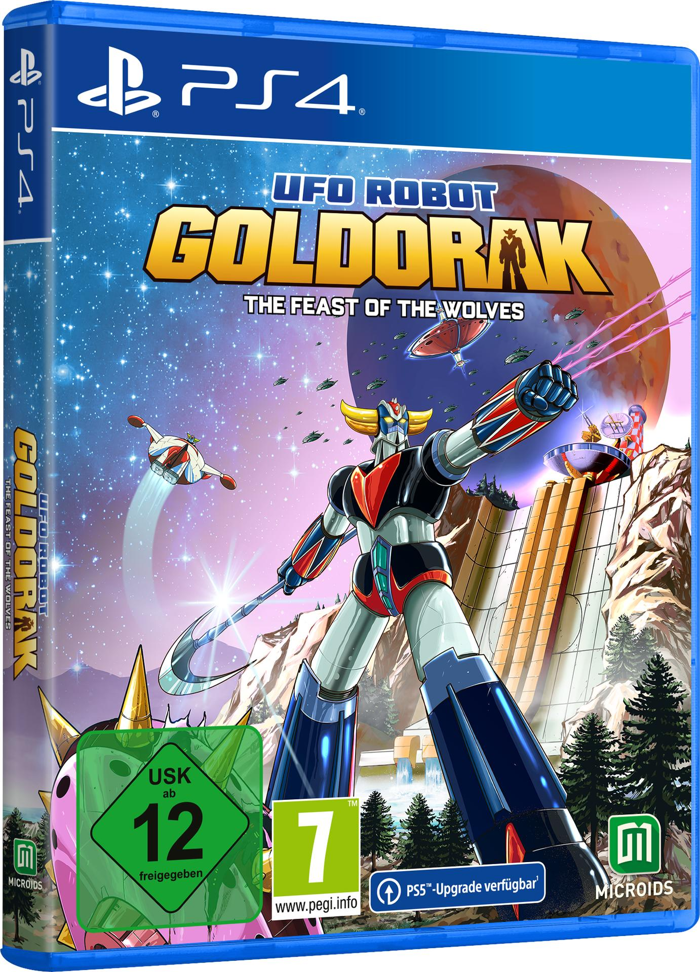 UFO Robot Grendizer Videospiel-Hülle mit Roboter-Illustration.