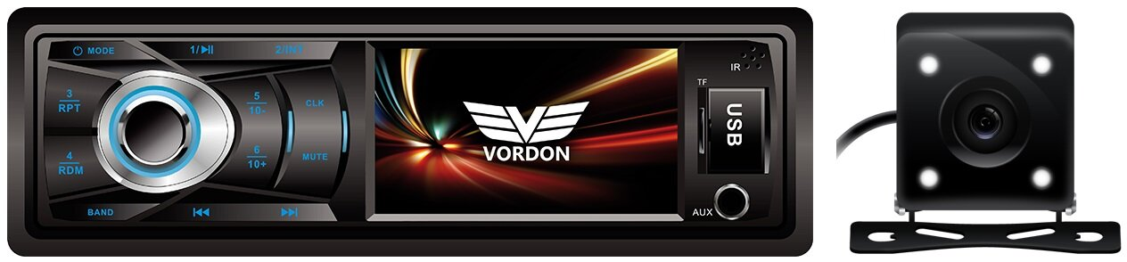 Radioodtwarzacz samochodowy VORDON AC-3101B Jukon + kamera 4SMDPL