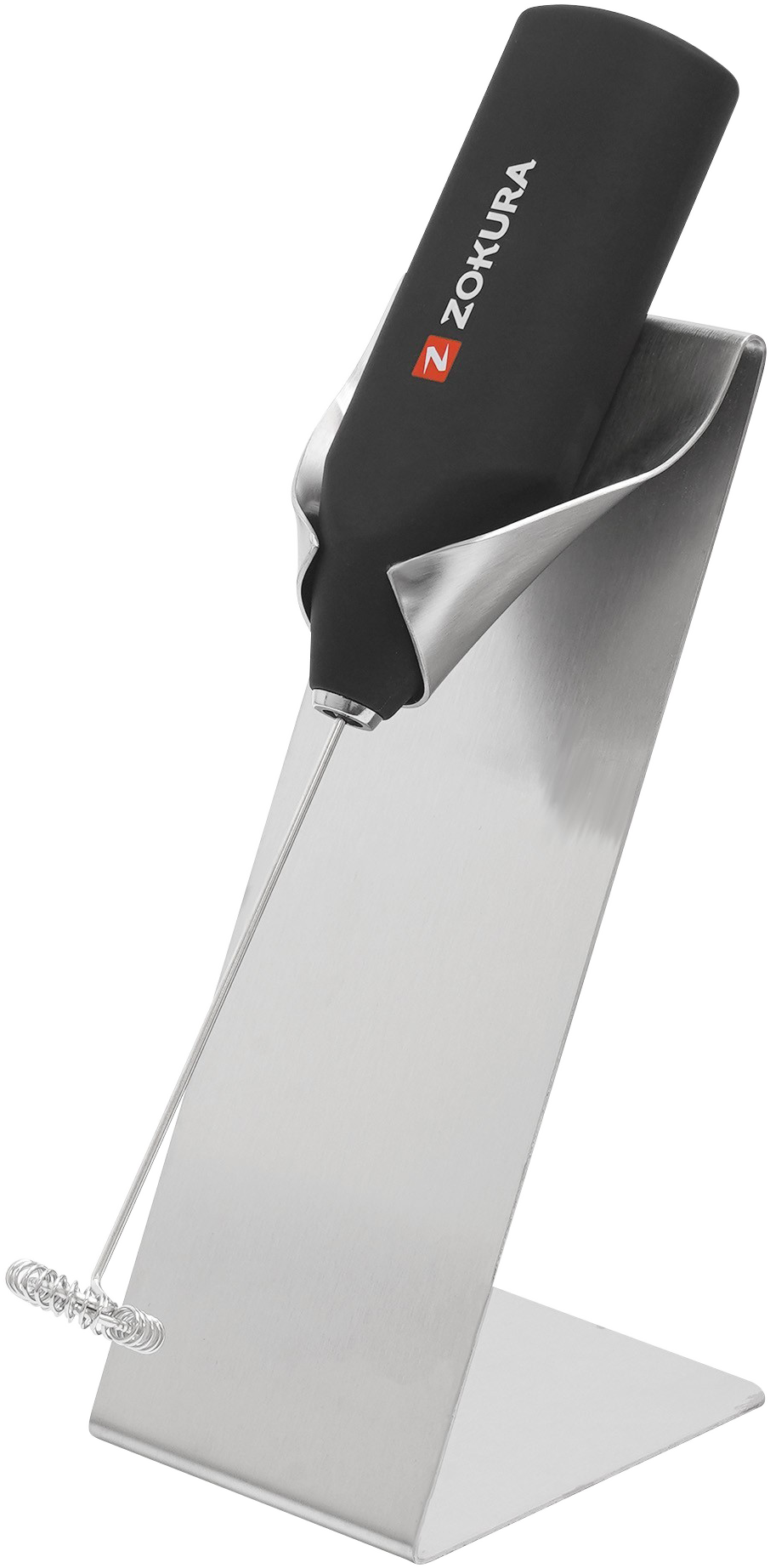 ZOKURA Z1332 Állványos tejhabosító, rozsdamentes acél, fekete