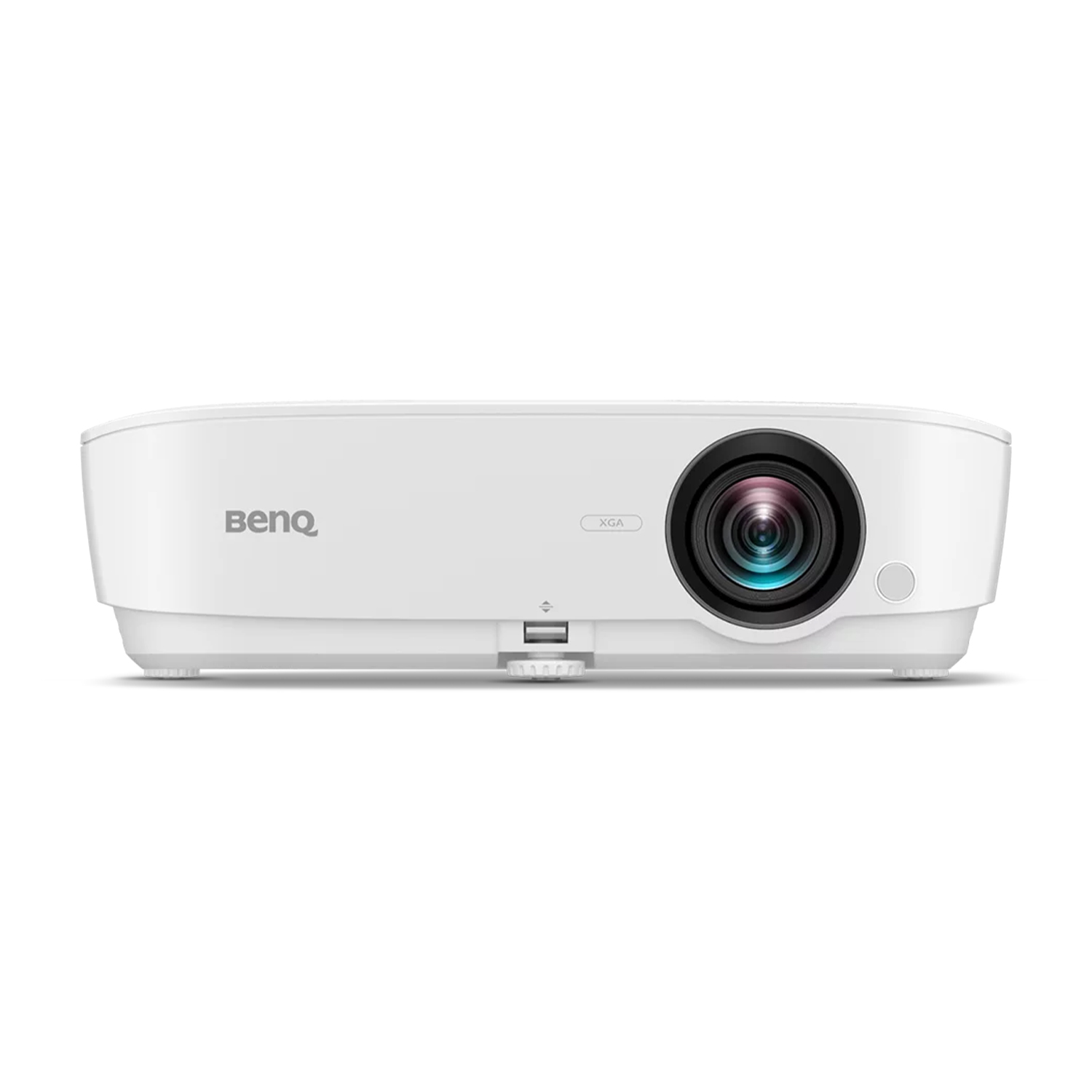 Proiettore BenQ bianco rivolto in avanti con testo XGA.