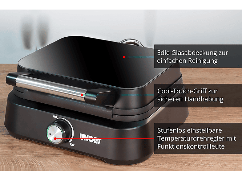 UNOLD 48275 Brüssel Waffelautomat Schwarz
