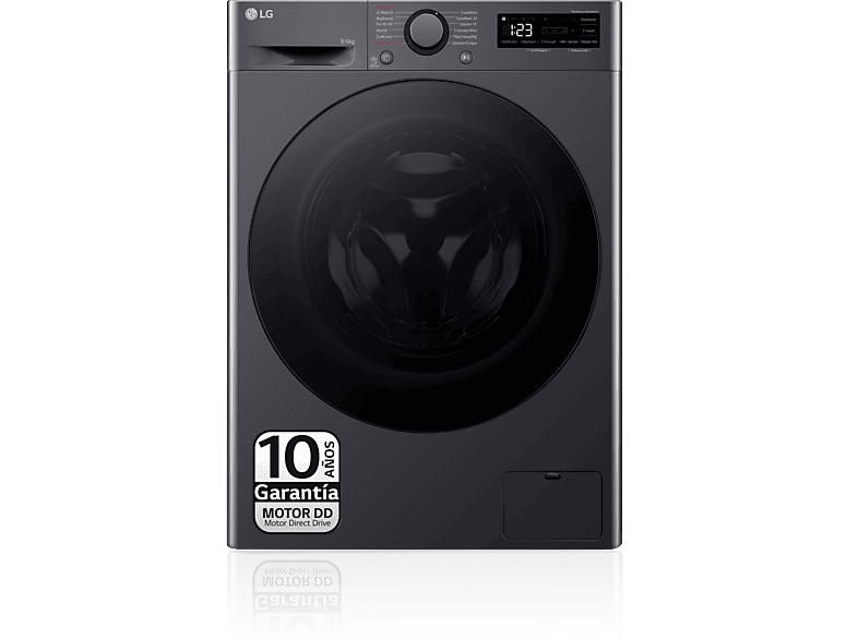 REACONDICIONADO Seminuevo Bueno Lavadora secadora - LG F4DR6009AGM, 9 kg/6 kg, 1400 rpm, 12 programas, AI Direct Drive™, TurboWash™360˚, Inox grafito