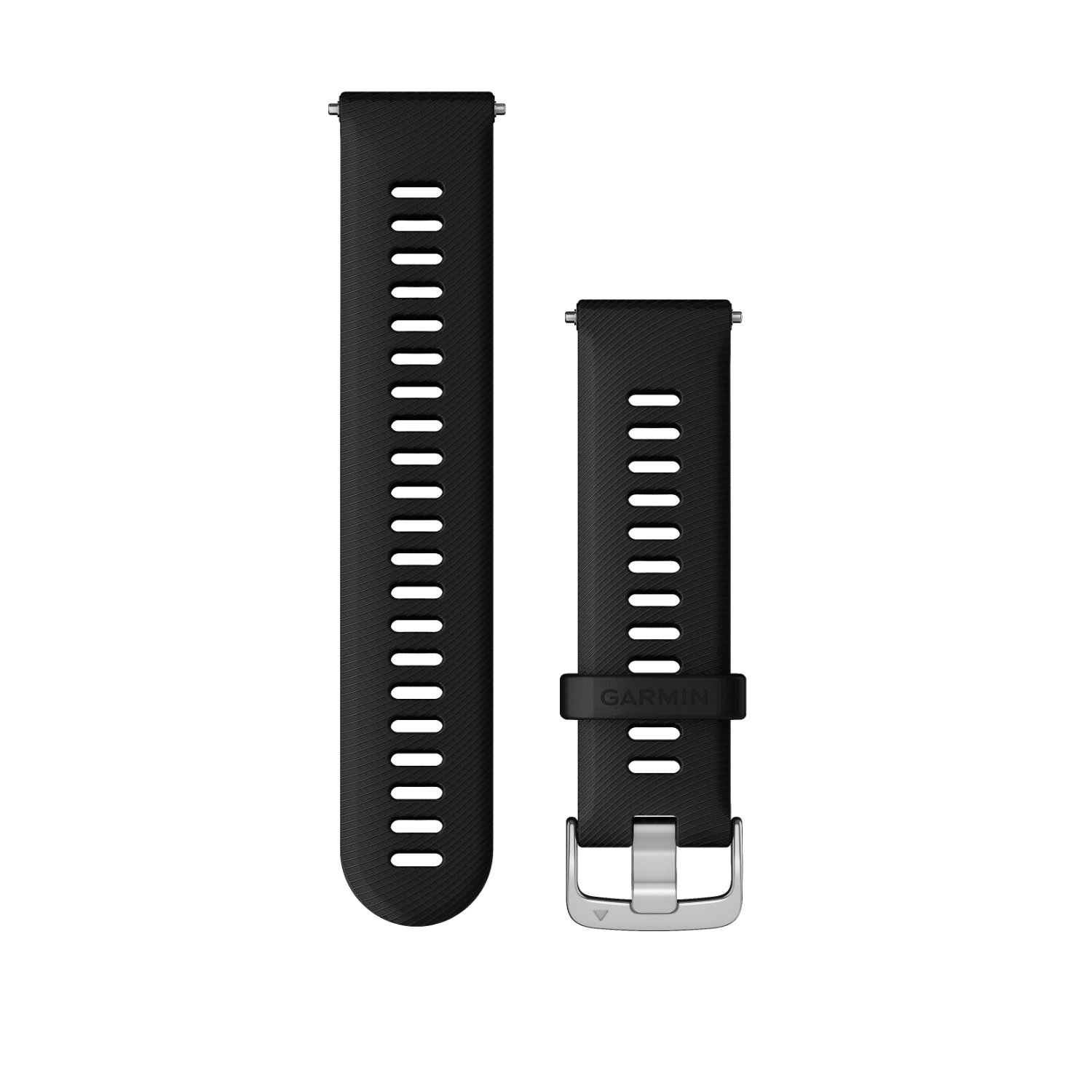 GARMIN Siliconen band 22 mm Zwart/Zilver afbeelding