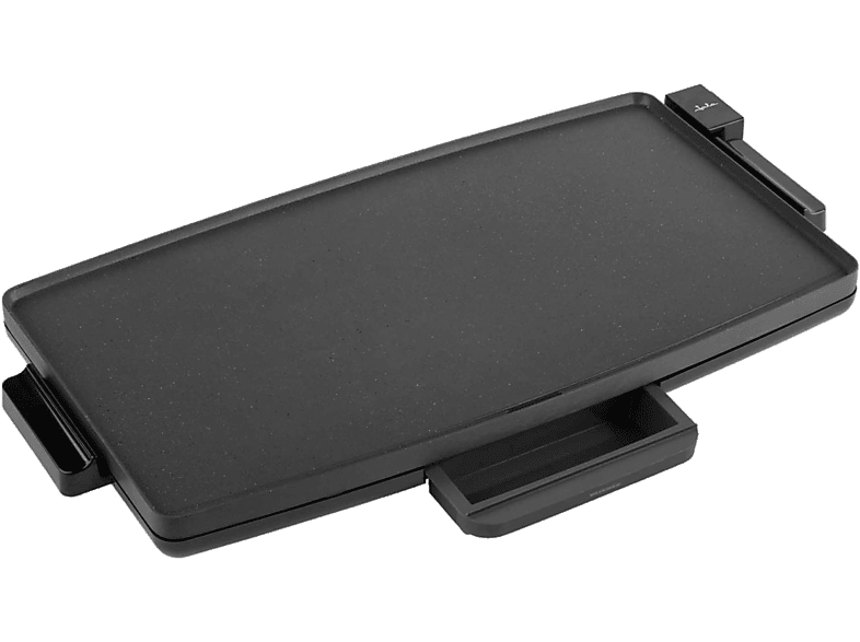 Plancha de asar - Jata JEGR1603, 2400 W, Recubrimiento antiadherente, Asas toque frío, Bandeja recogesalsas Negro