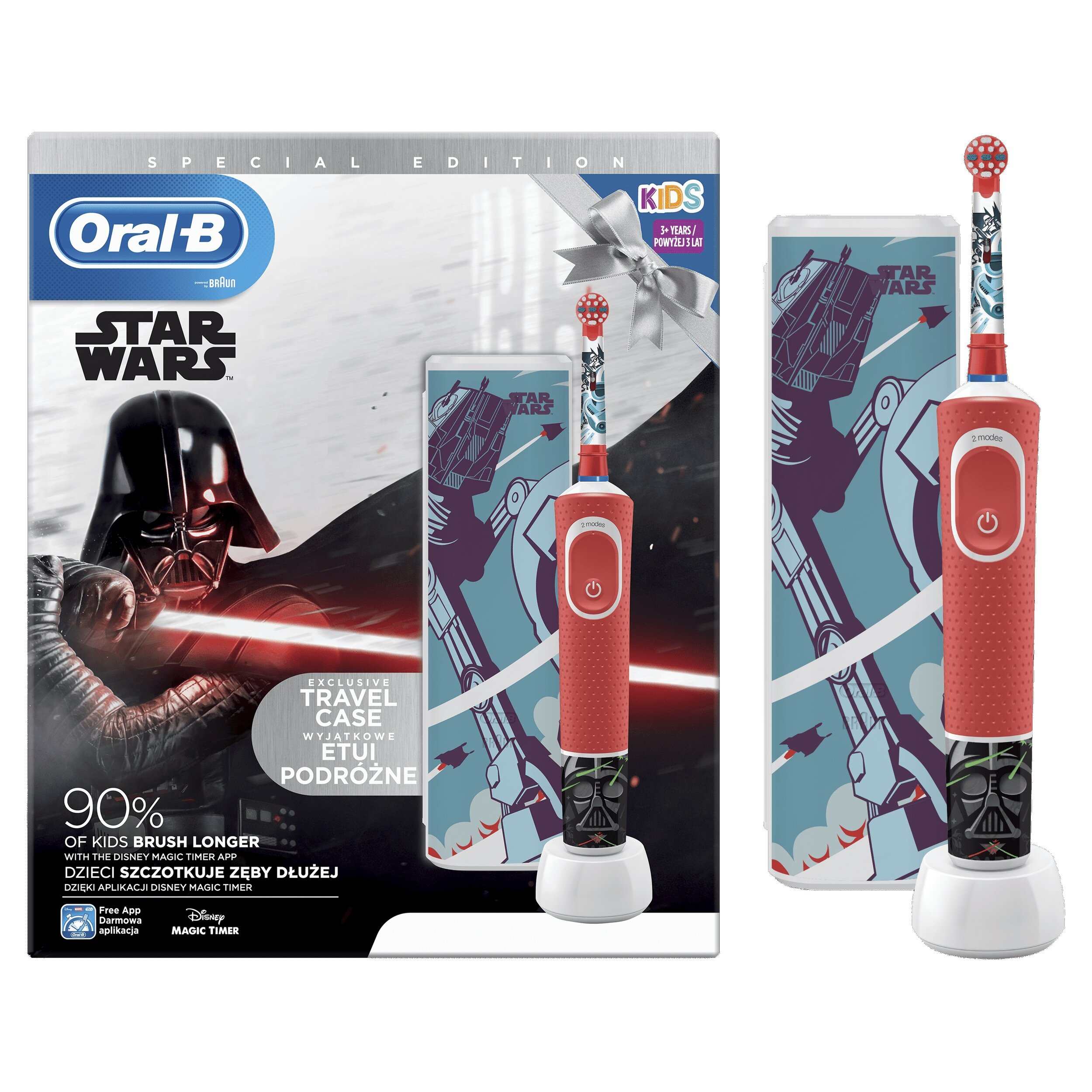 Szczoteczka elektryczna dla dzieci ORAL-B D100 Junior „Gwiezdne Wojny” + etui podróżne