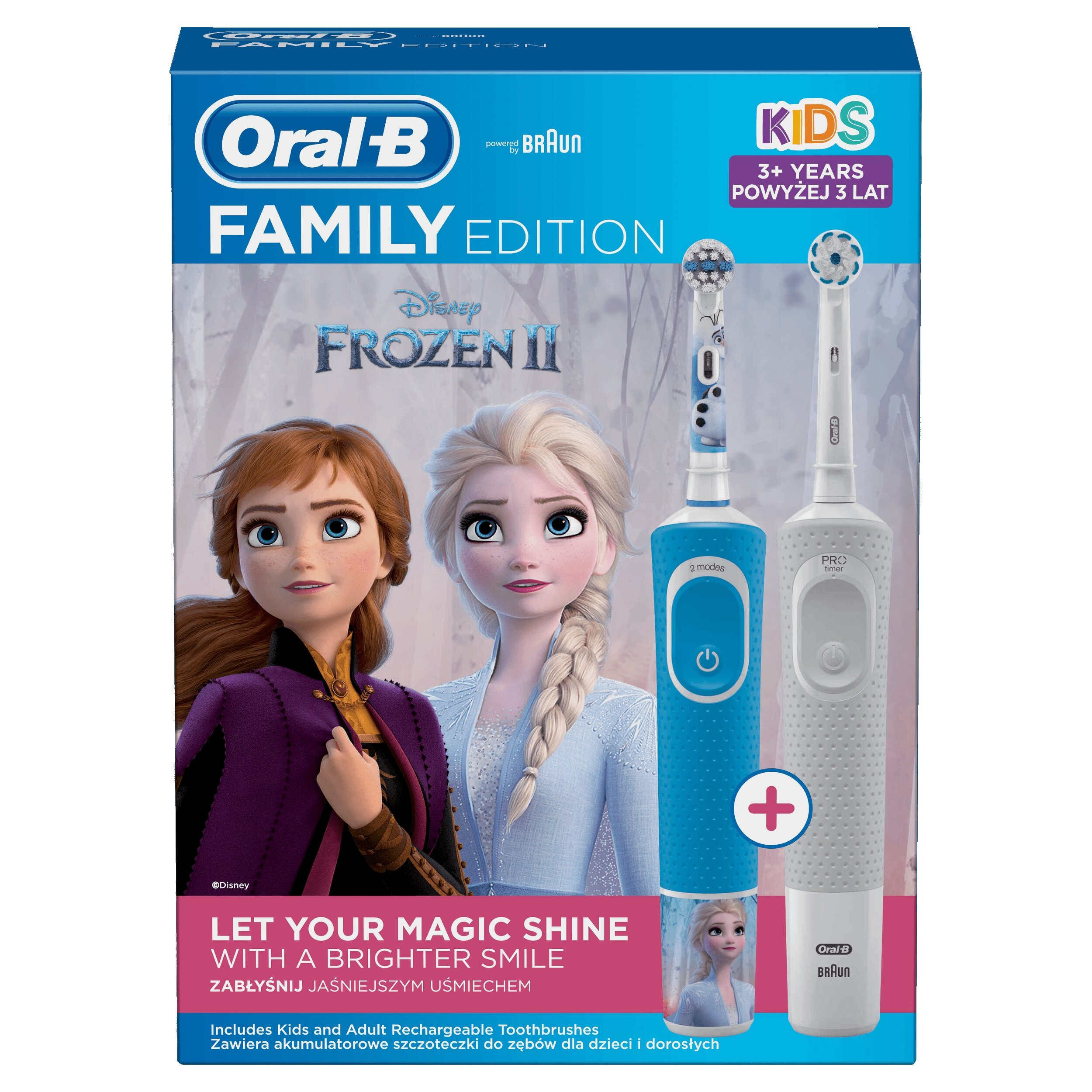 Zestaw szczoteczek elektrycznych dla dzieci ORAL-B D100 Family Vitality + D100 Junior „Kraina lodu 2”