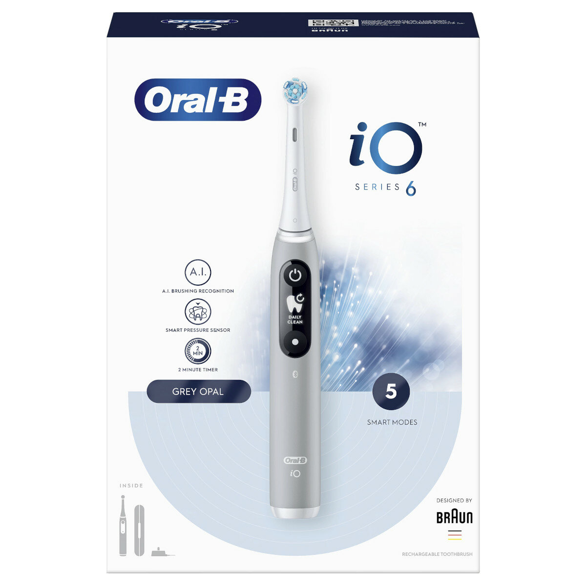 Szczoteczka magnetyczna ORAL-B iO6 Series Grey Opal | MediaMarkt