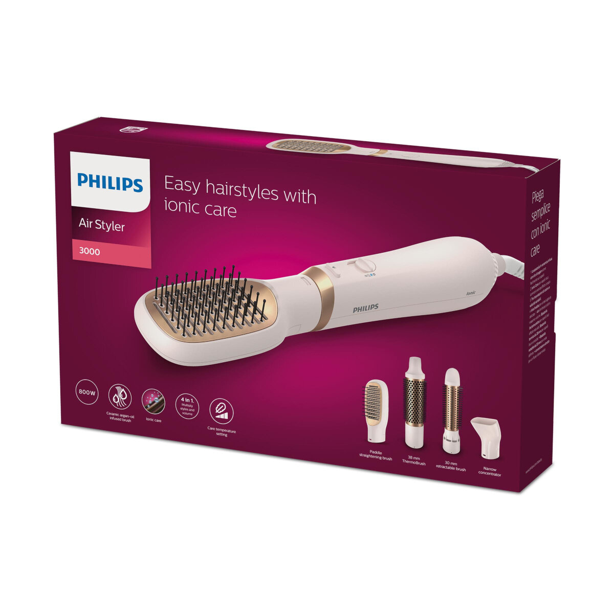 Pudełko Philips Air Styler. Zawiera styler i akcesoria.