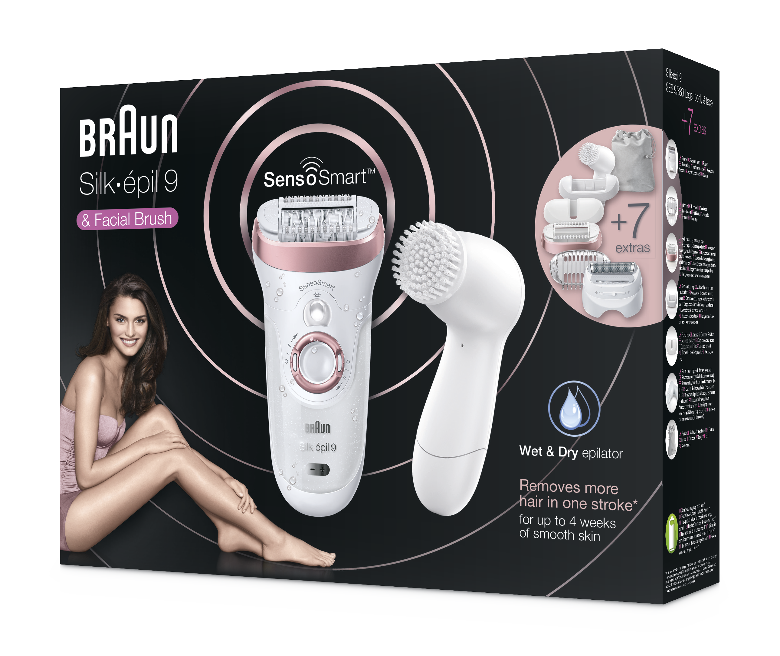 Depilator BRAUN SES 9/880 Biało-różowo-złoty