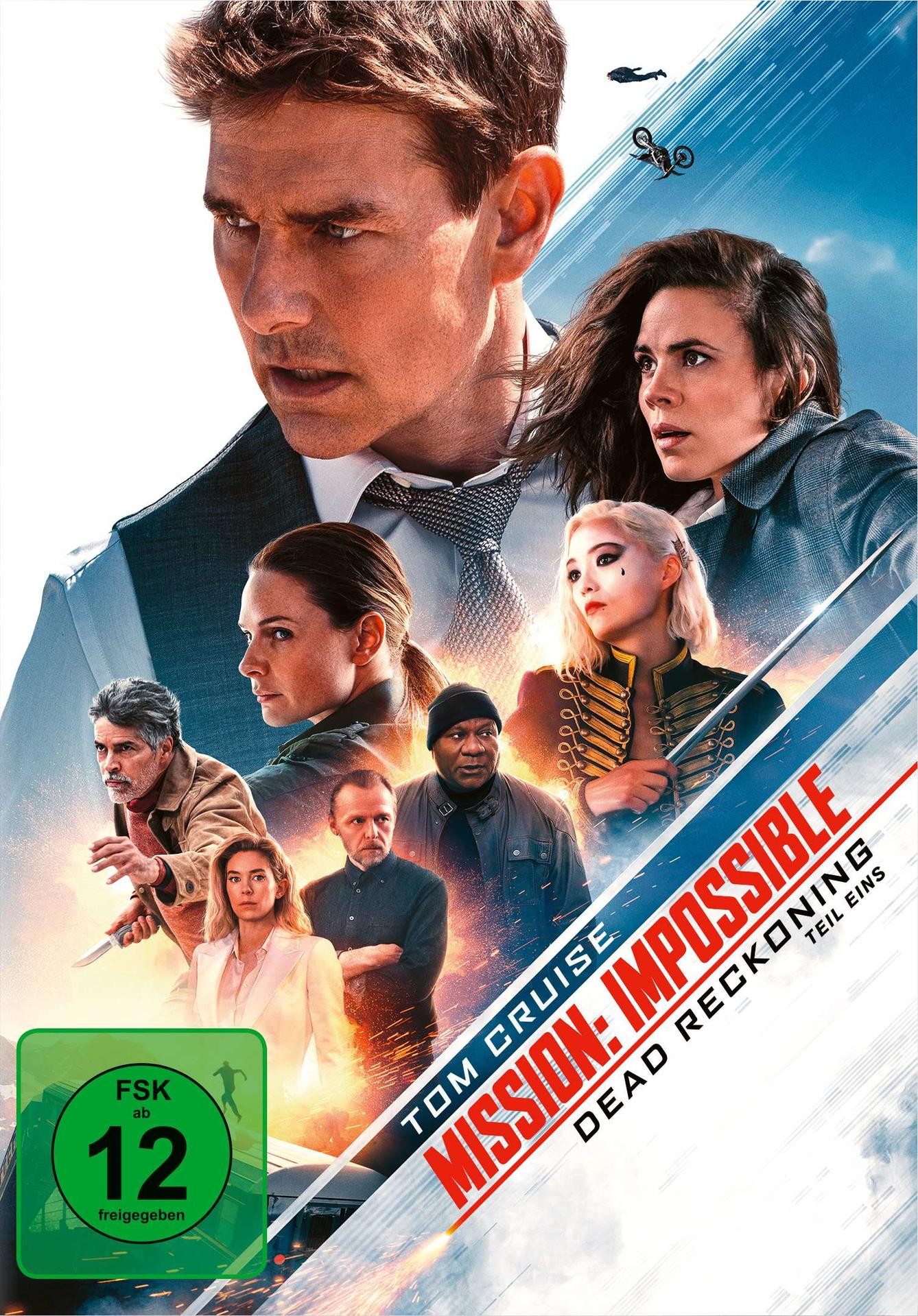 Filmposter für Mission Impossible: Dead Reckoning. Mit Tom Cruise und anderen Schauspielern.