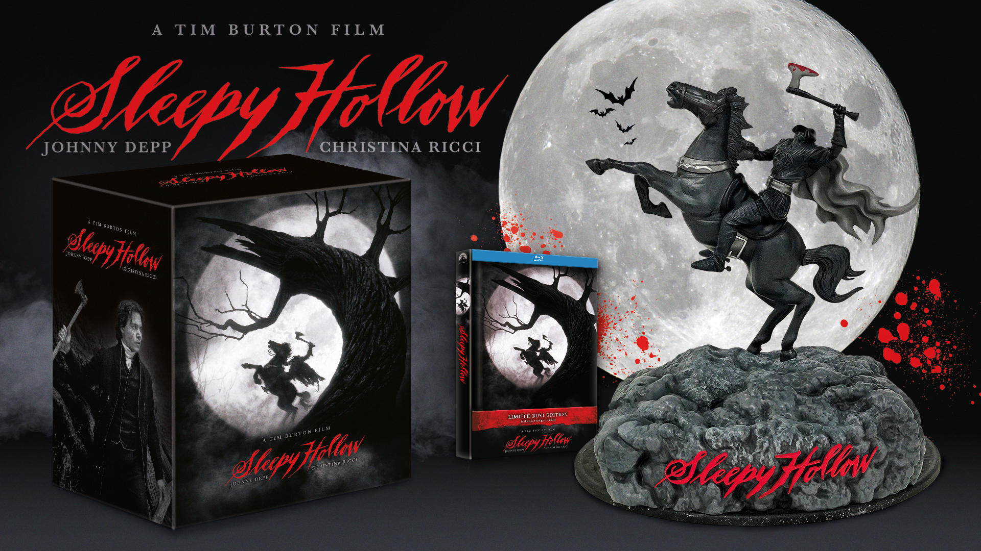 Sleepy Hollow DVD-Box-Set mit Johnny Depp, Christina Ricci. Inklusive Statue.