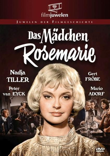 Filmcover: Gesicht einer Frau, mit dem Text 'Das Mädchen Rosemarie'.