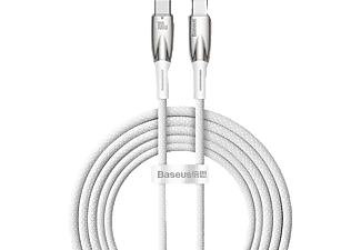 BASEUS Glimmer 100W Type-C to Type-C Şarj Kablosu 2m Beyaz