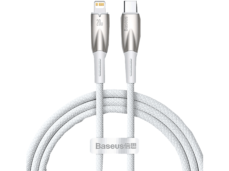Baseus Glimmer 20W Type-C to Lightning Şarj Kablosu 1m Beyaz