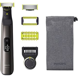 Afeitadora multifunción - Philips One Blade Pro QP6551/15, cuchilla 360, uso en seco y mojado, 14 longitudes, 120 min