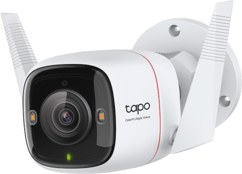TP LINK Tapo C325WB kültéri biztonsági Wi-Fi kamera 2K QHD, 4MP, IP66, ColorPro, Night Vision, fehér